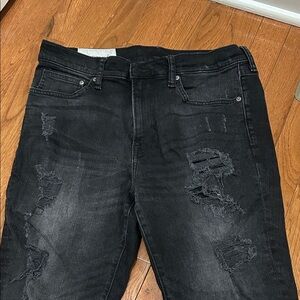 H&M Black Distressed Skinny Jeans